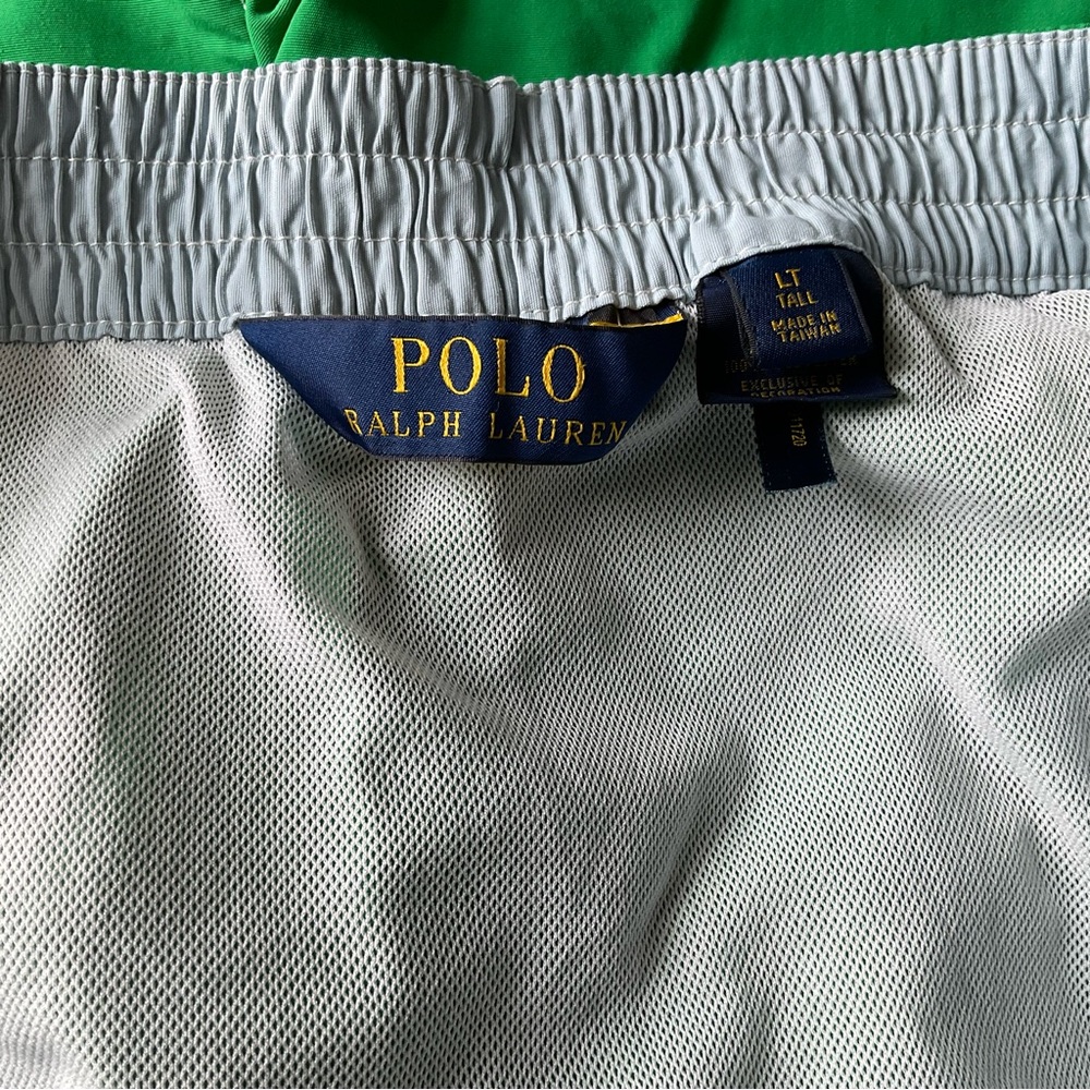 POLO RALPH LAUREN Swim Trunks Preppy Logo Classic Green Bathing Suit Mens Sz LT - Picture 4 of 14